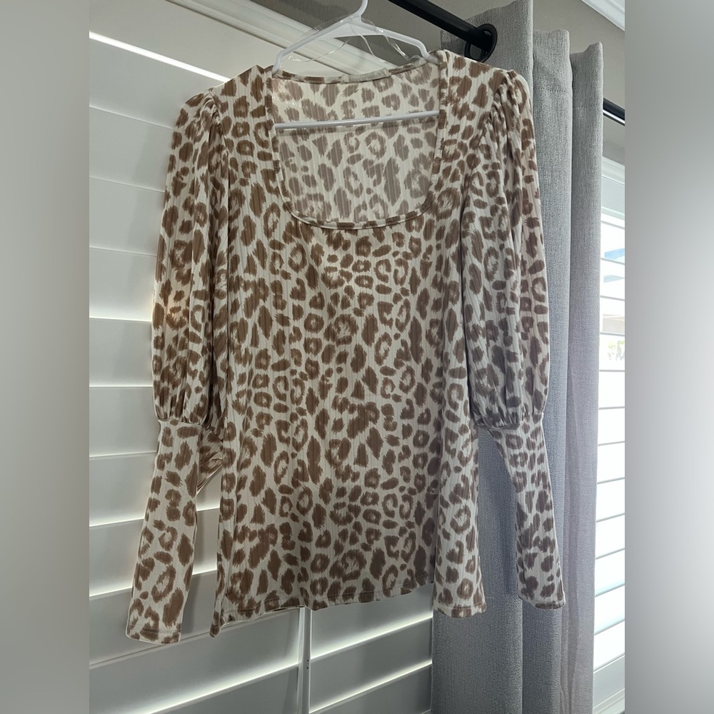 Large printed long sleeve top